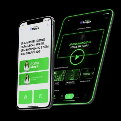 Mockup do app Projeto Magra